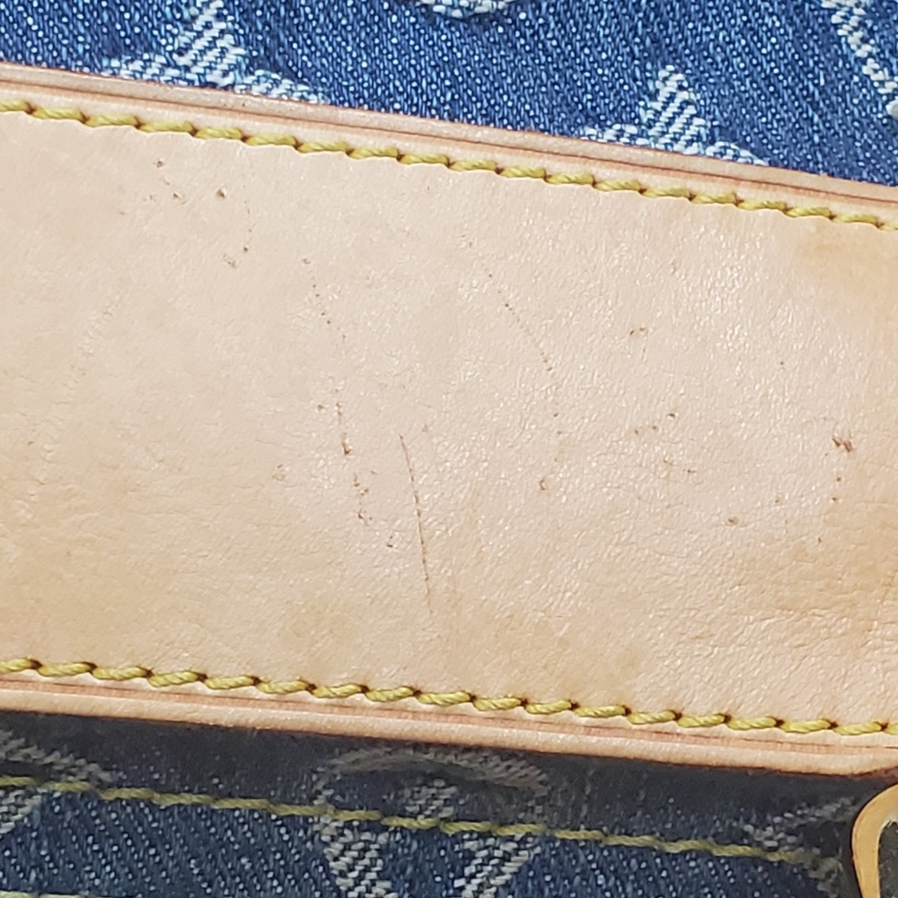 Louis Vuitton Monogram Denim Neo Speedy Blue and Tan Leather Handbag - Picture 9 of 16